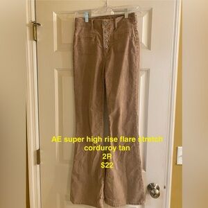 American Eagle Outfitters Tan Flare Jeans
